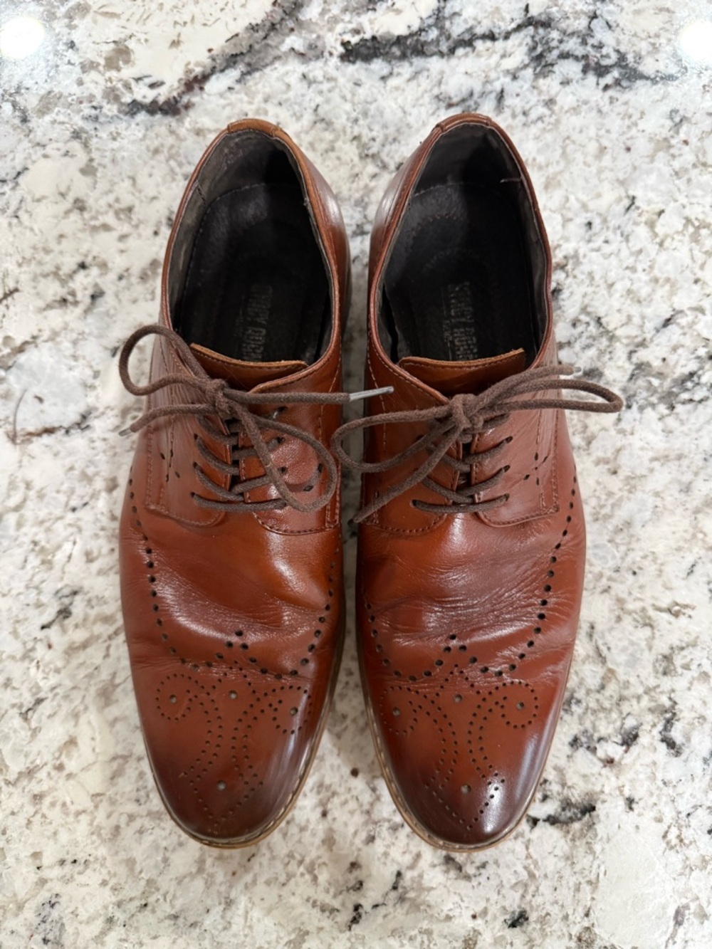 Stacy Adams Men's Brown Leather Wingtip Dress Shoes size 9M